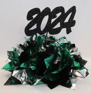 2024 Styrofoam cutout and Metallic Tissue Centerpiece