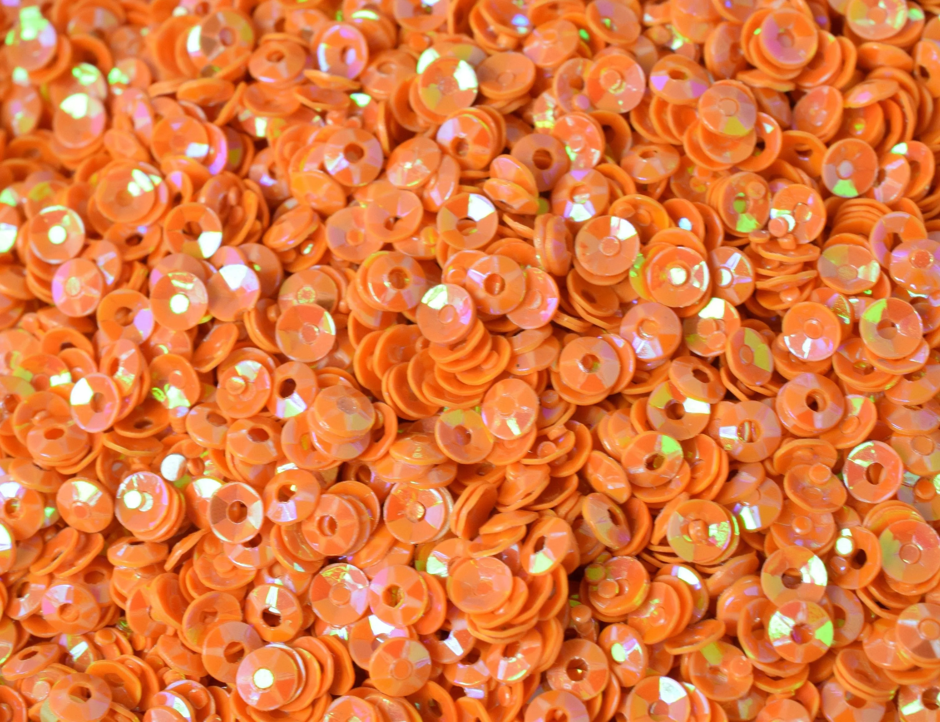 3mm Tangerine Orange  AB Cup Sequins Sheen Round Sequins/Loose Paillettes,Wholesale Sequins,Shimmering Sequin Apparel,Shoe Decor