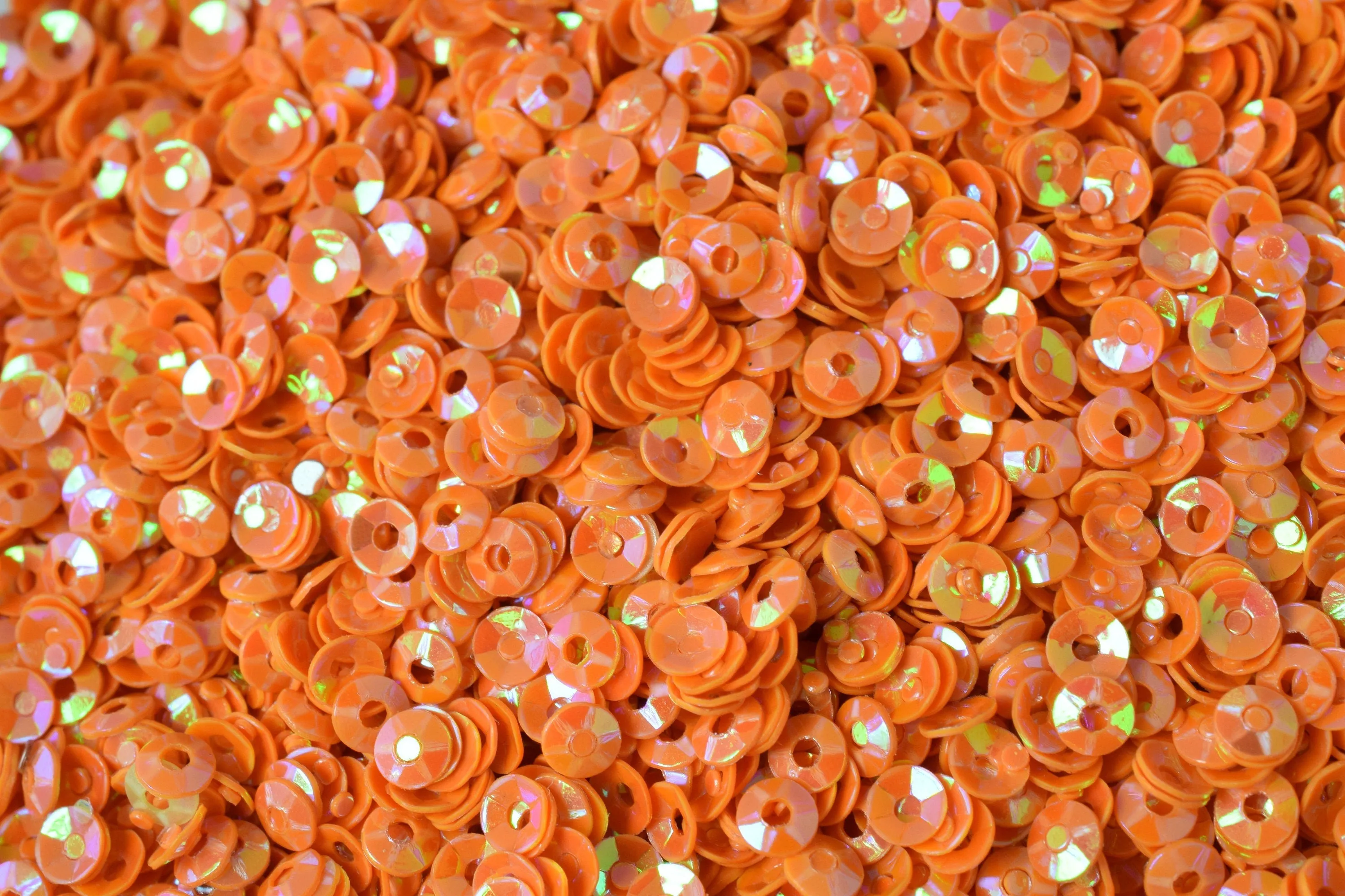 3mm Tangerine Orange  AB Cup Sequins Sheen Round Sequins/Loose Paillettes,Wholesale Sequins,Shimmering Sequin Apparel,Shoe Decor