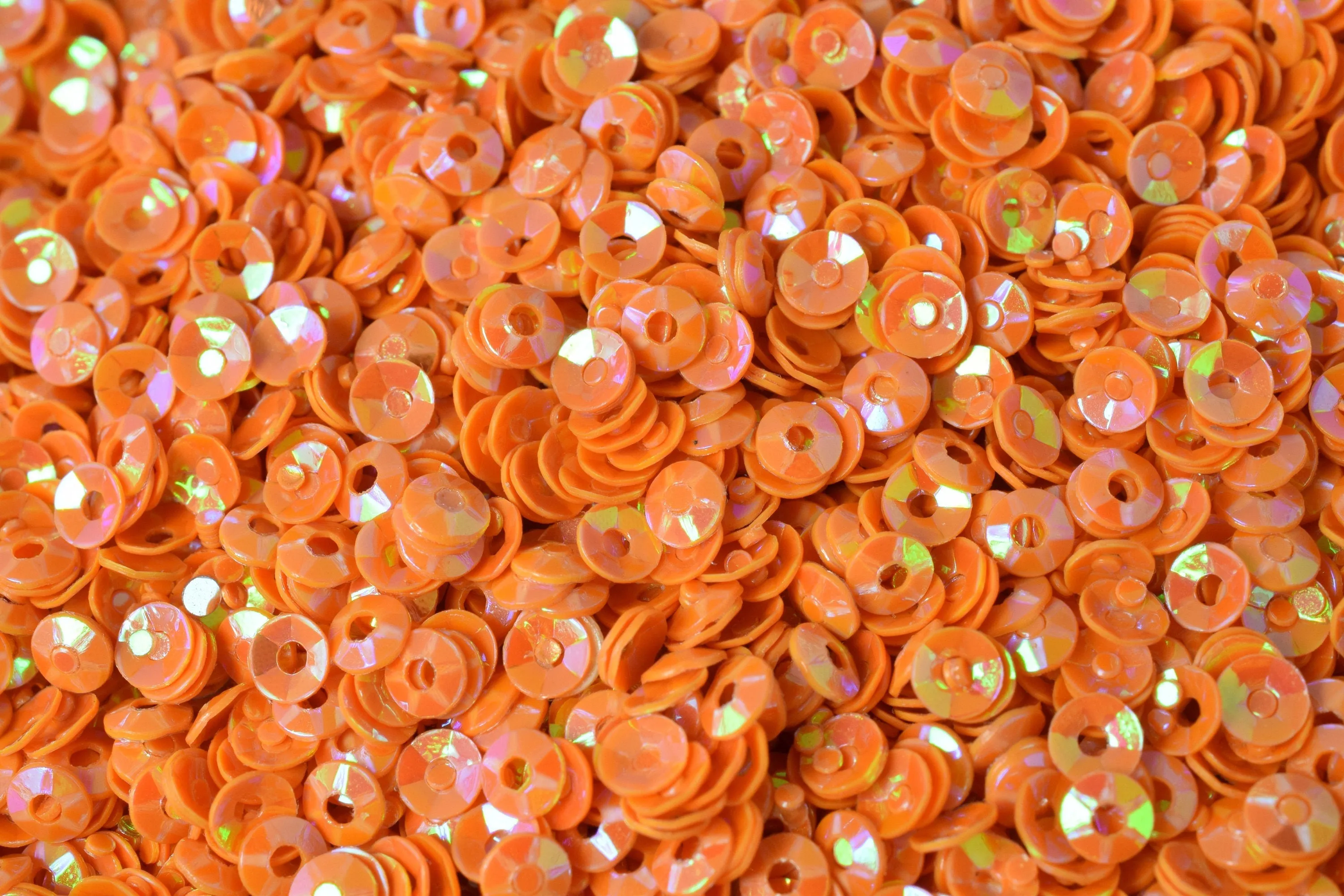 3mm Tangerine Orange  AB Cup Sequins Sheen Round Sequins/Loose Paillettes,Wholesale Sequins,Shimmering Sequin Apparel,Shoe Decor