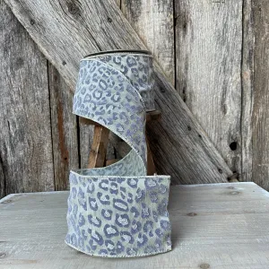 4" Grey Retro Cheetah by Farrisilk for Spring and Summer Designs, Cheetah Ribbon