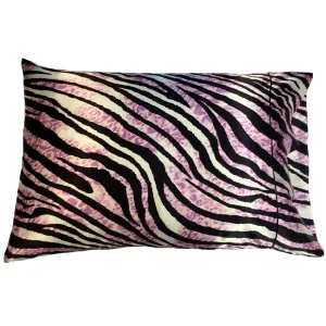 Cooling Satin Pillowcase, Lavender, Black, White. African Zebra Print