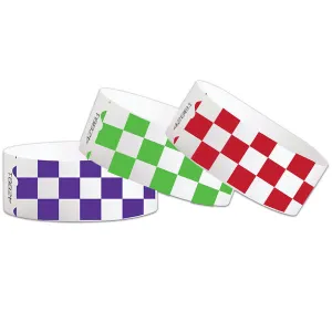 Custom 1" Tyvek Paper Wristband Checkers