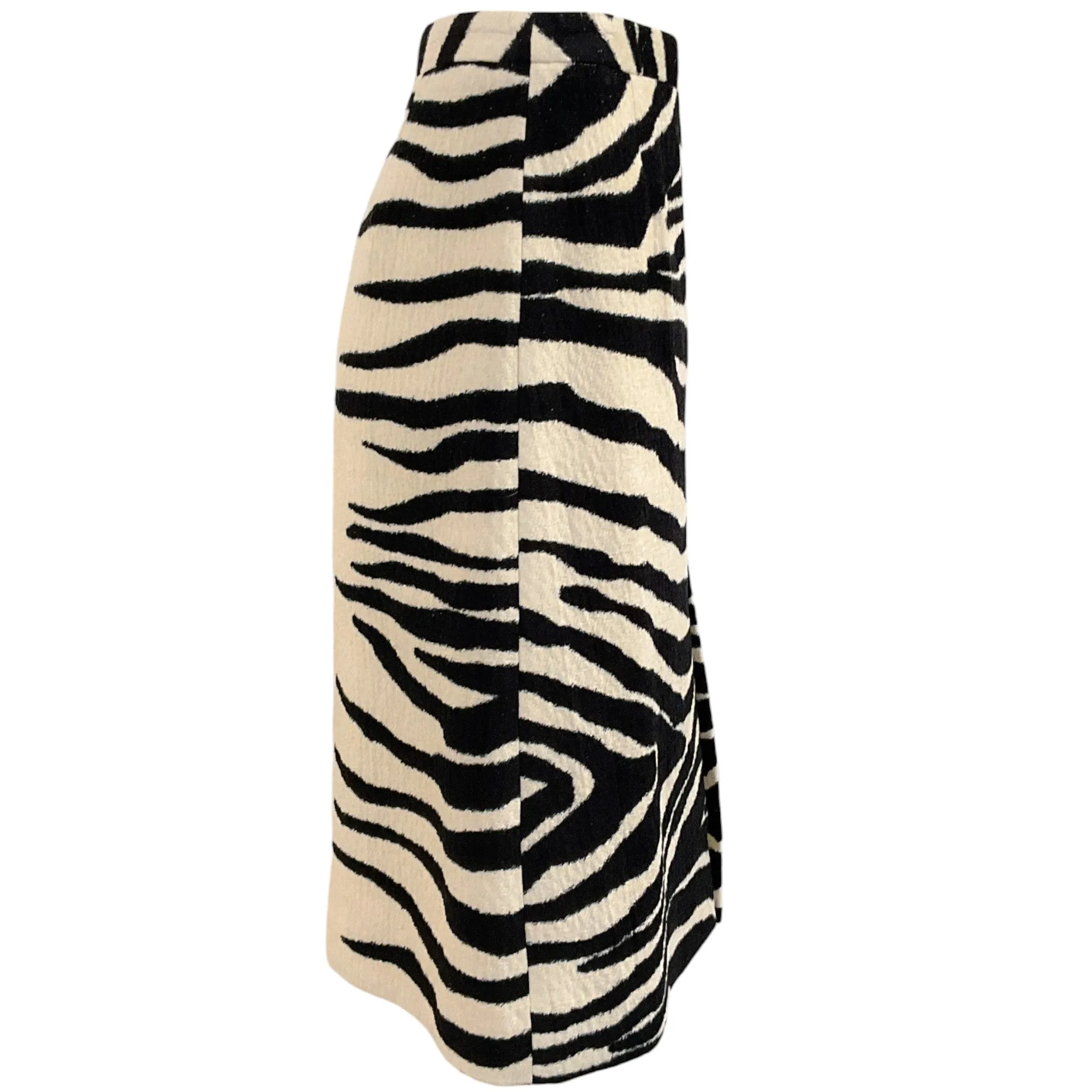 Dries Van Noten Ivory / Black Zebra Print Skirt