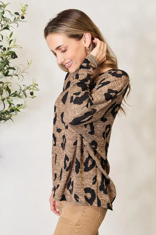 Lanie Leopard V-Neck Top