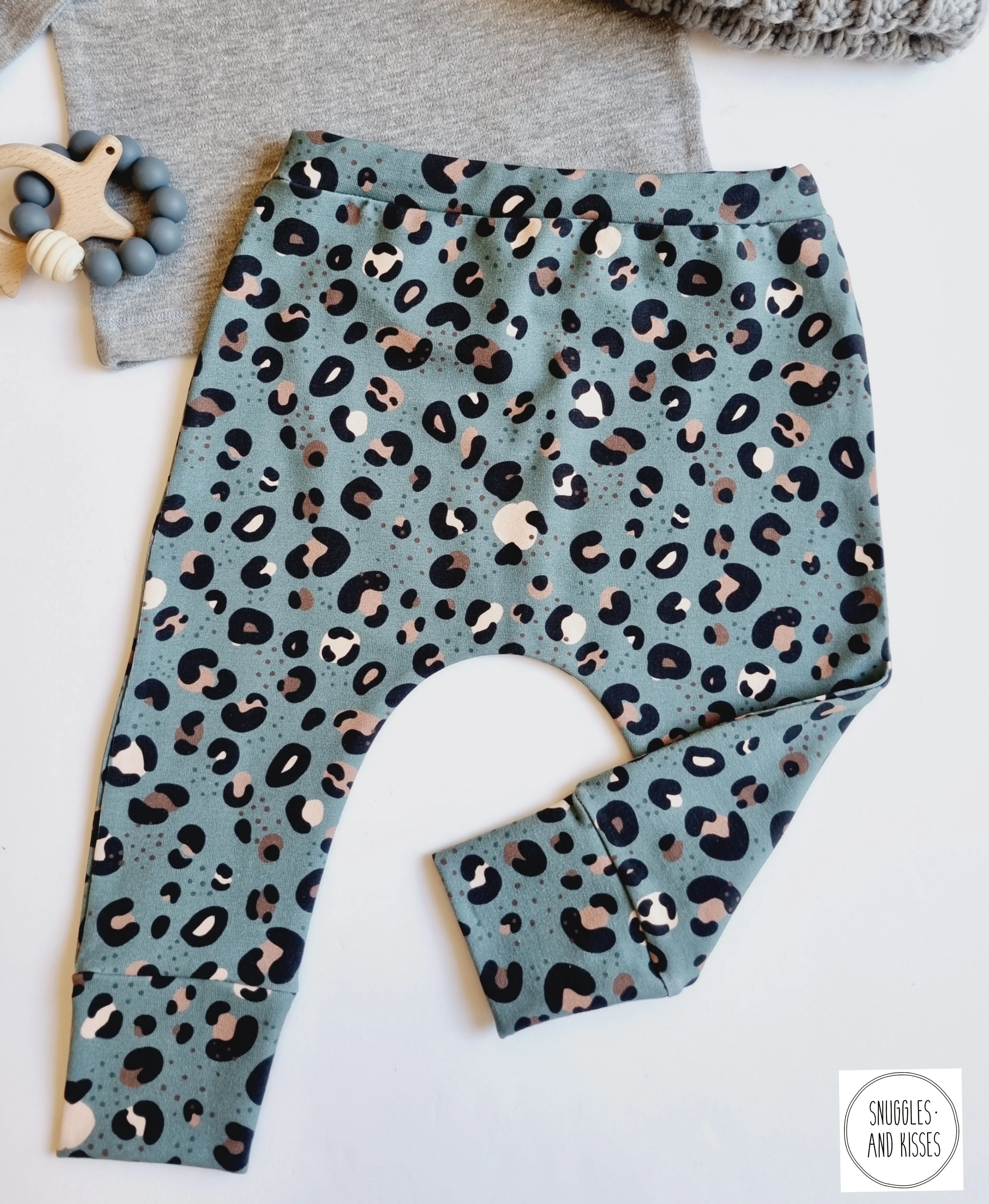 Leggings-Mint Leopard Print-New!