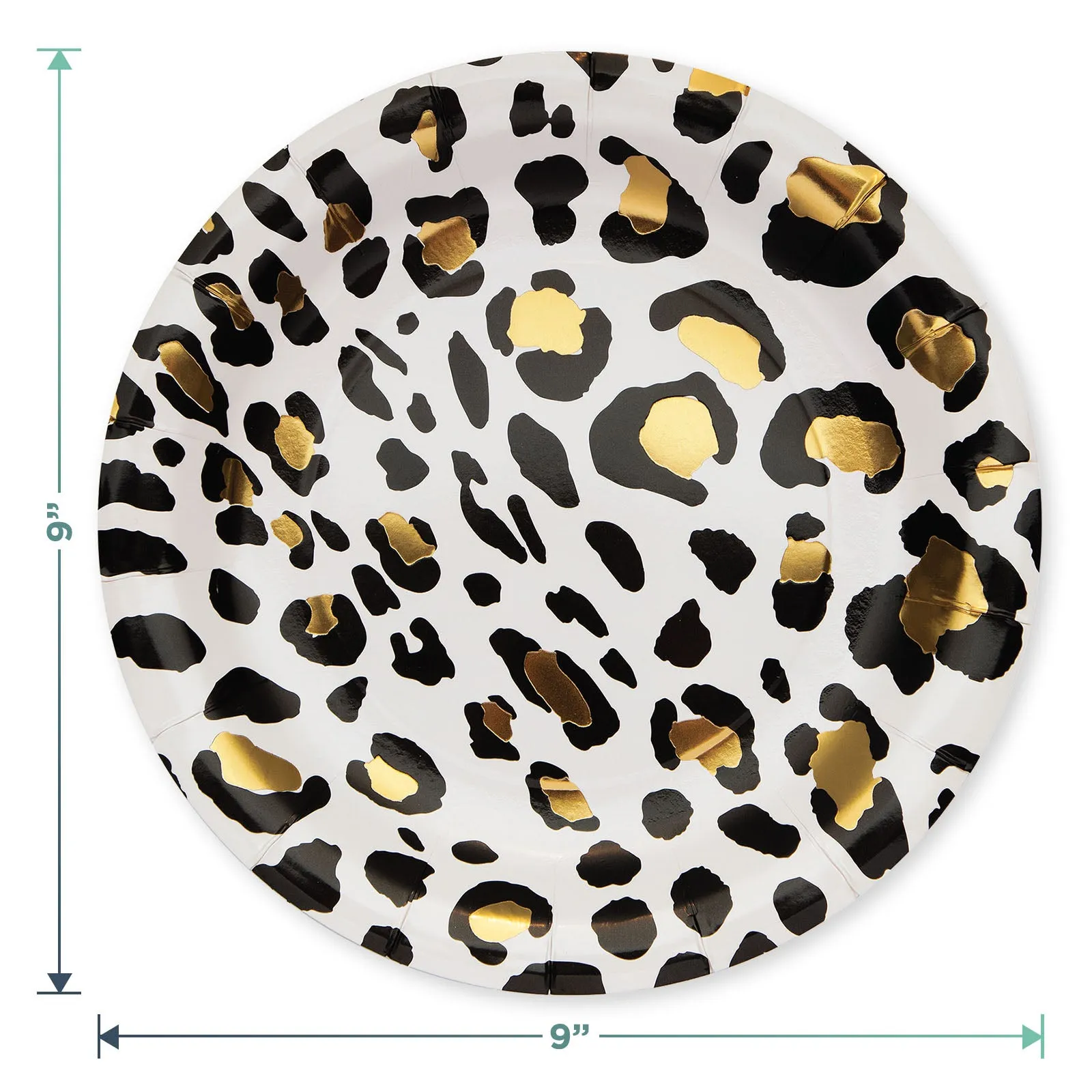 Luxe Leopard Party Paper Dinner Plates, Luncheon Napkins, and Forks (Serves 16)