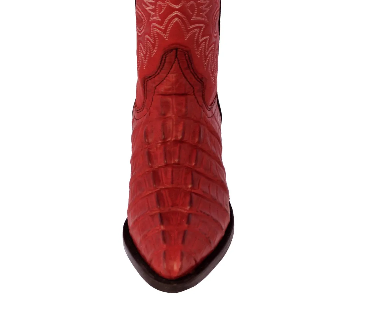 Mens Blue Alligator Tail Print Leather Cowboy Boots - J Toe