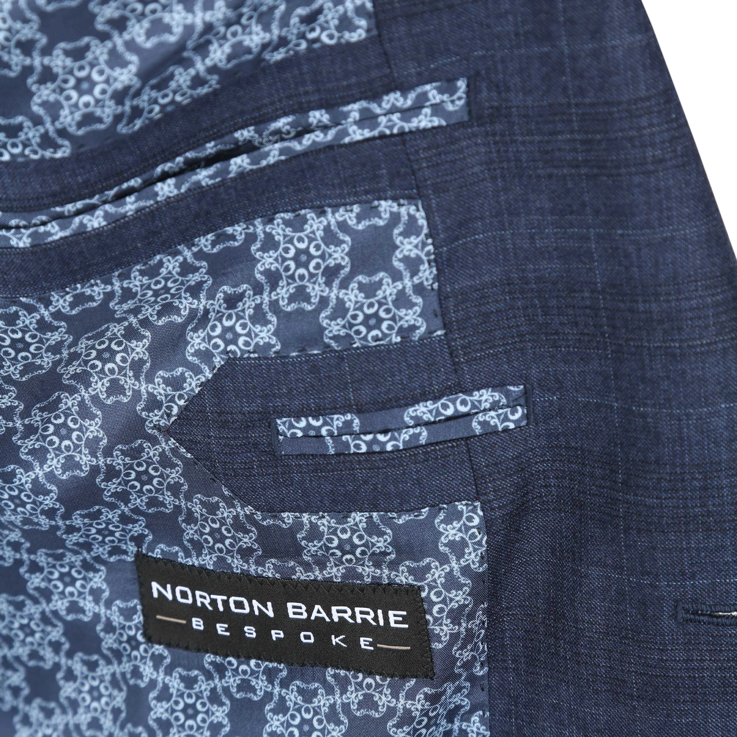 Norton Barrie Bespoke Suit in Navy Windowpane Check