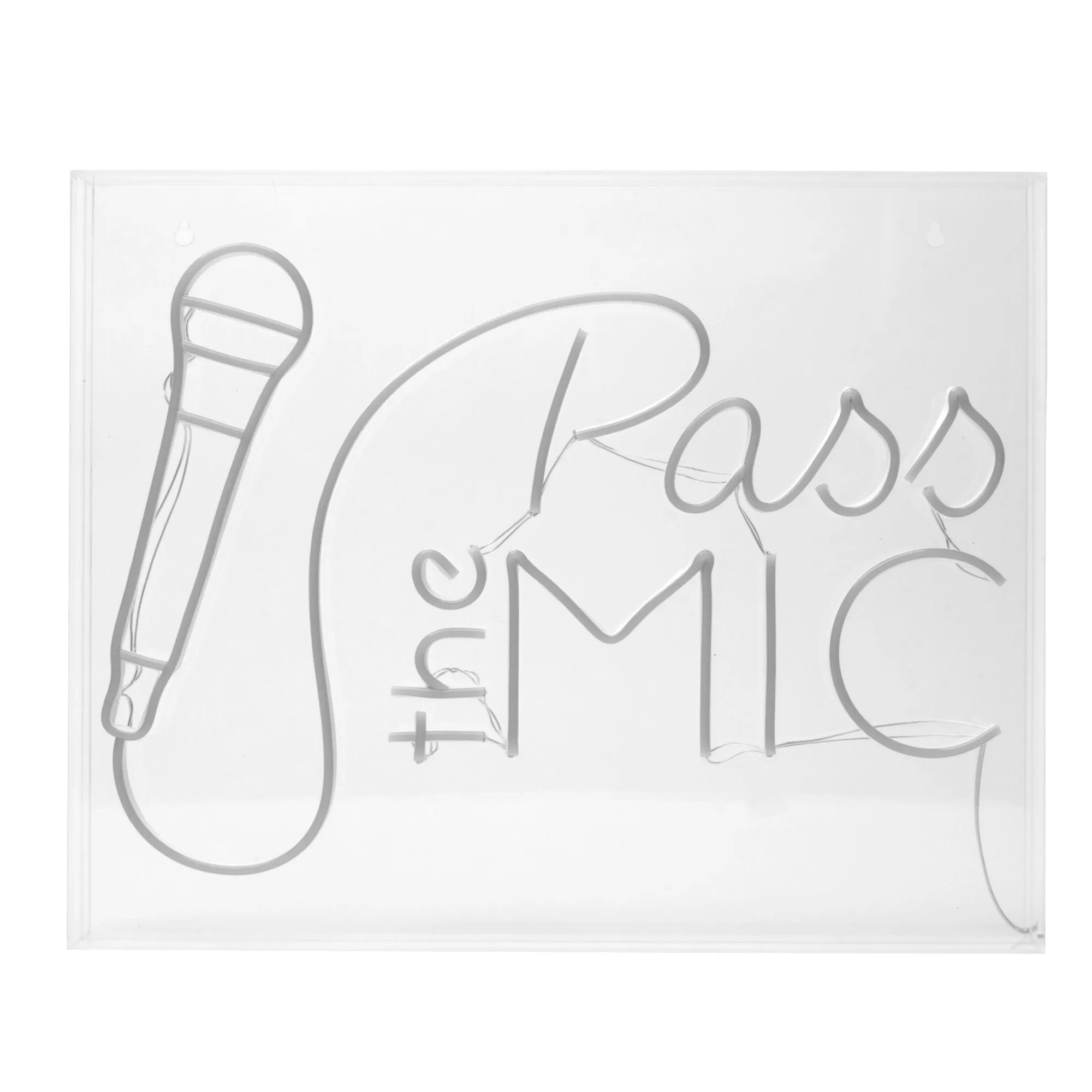 Pass the Mic Neon Acrylic Box LED Sign