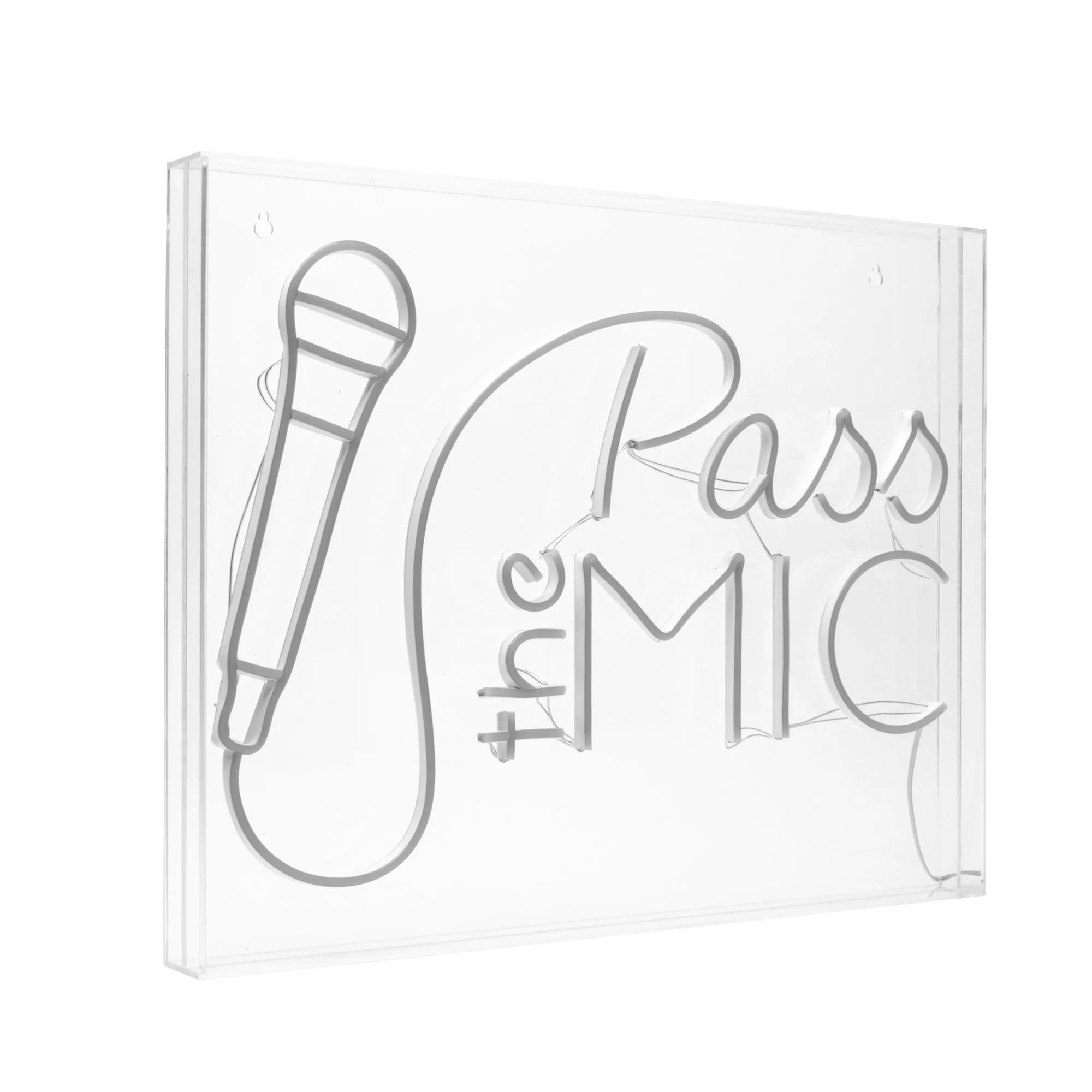 Pass the Mic Neon Acrylic Box LED Sign