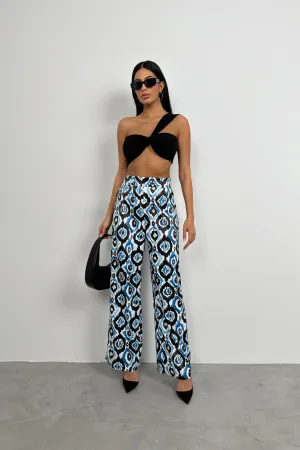 Patterned Satin Trousers