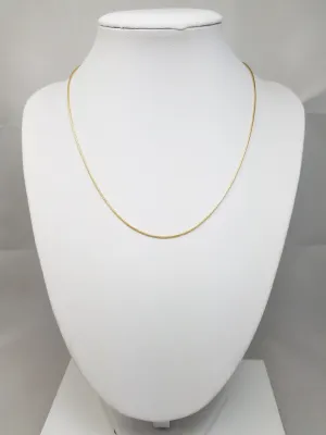 Petite Solid 14k Yellow Gold 16" Diamond Cut Snake Chain