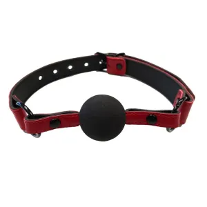 Rouge Garments Leather Croc Print Ball Gag with Black Accessories