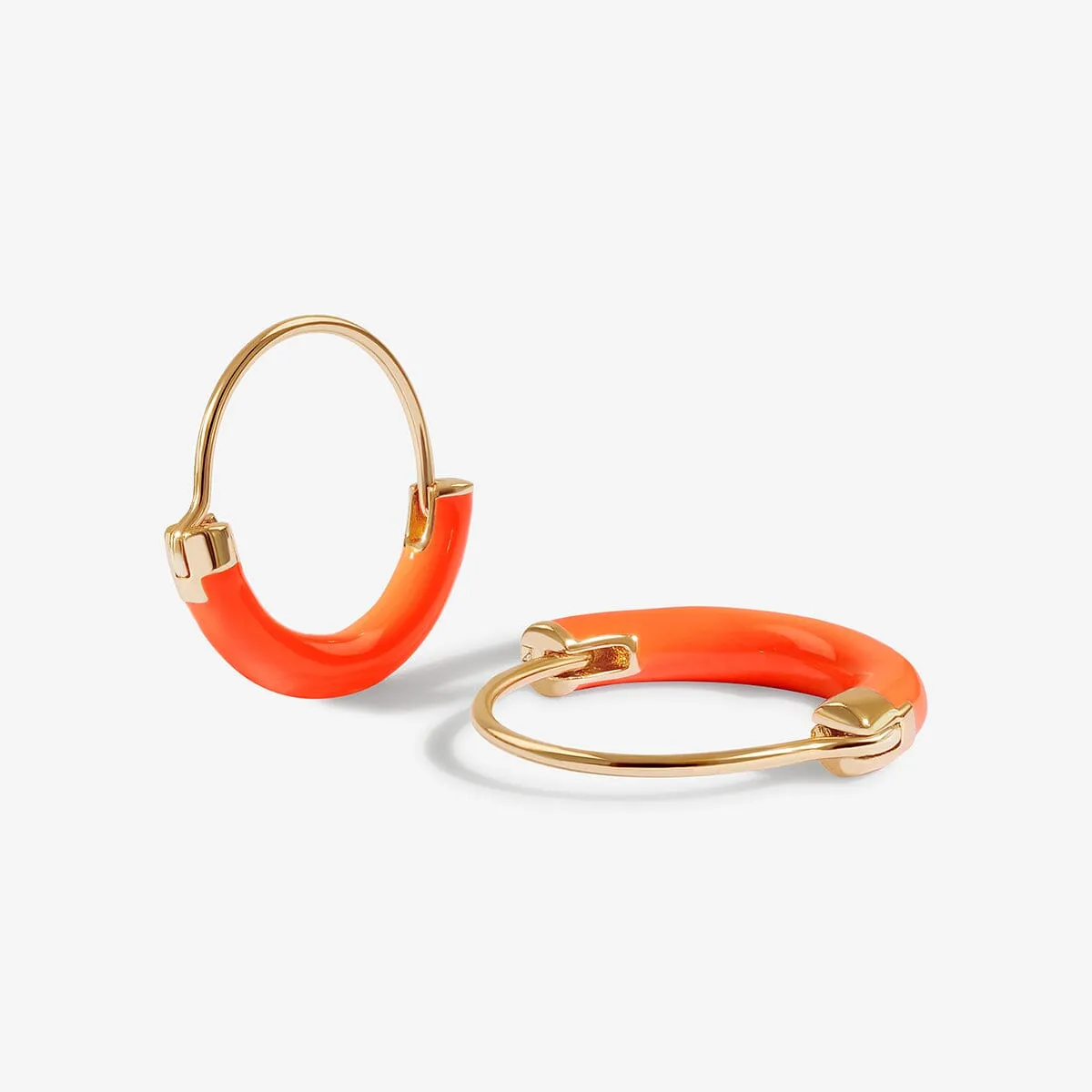 Saz neon peach mini hoops