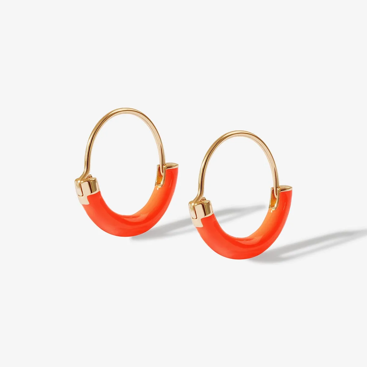 Saz neon peach mini hoops