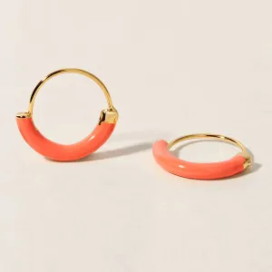 Saz neon peach mini hoops