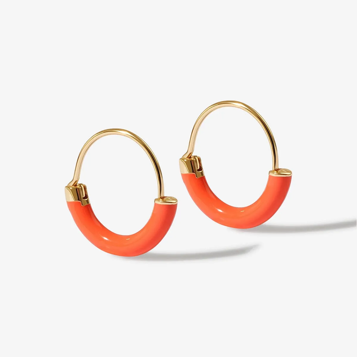 Saz neon peach mini hoops