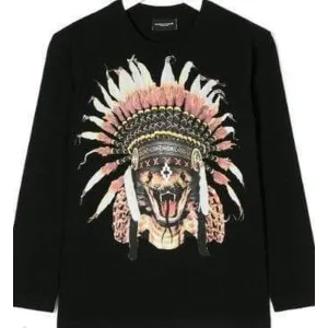 Snake Headdress Print Long Sleeve T-Shirt