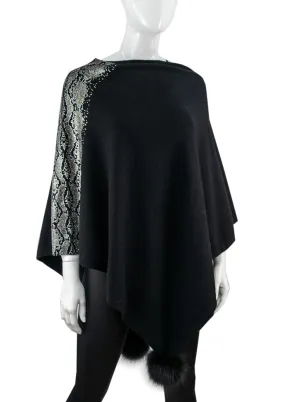 Snake Print Poncho | Blk Crystal