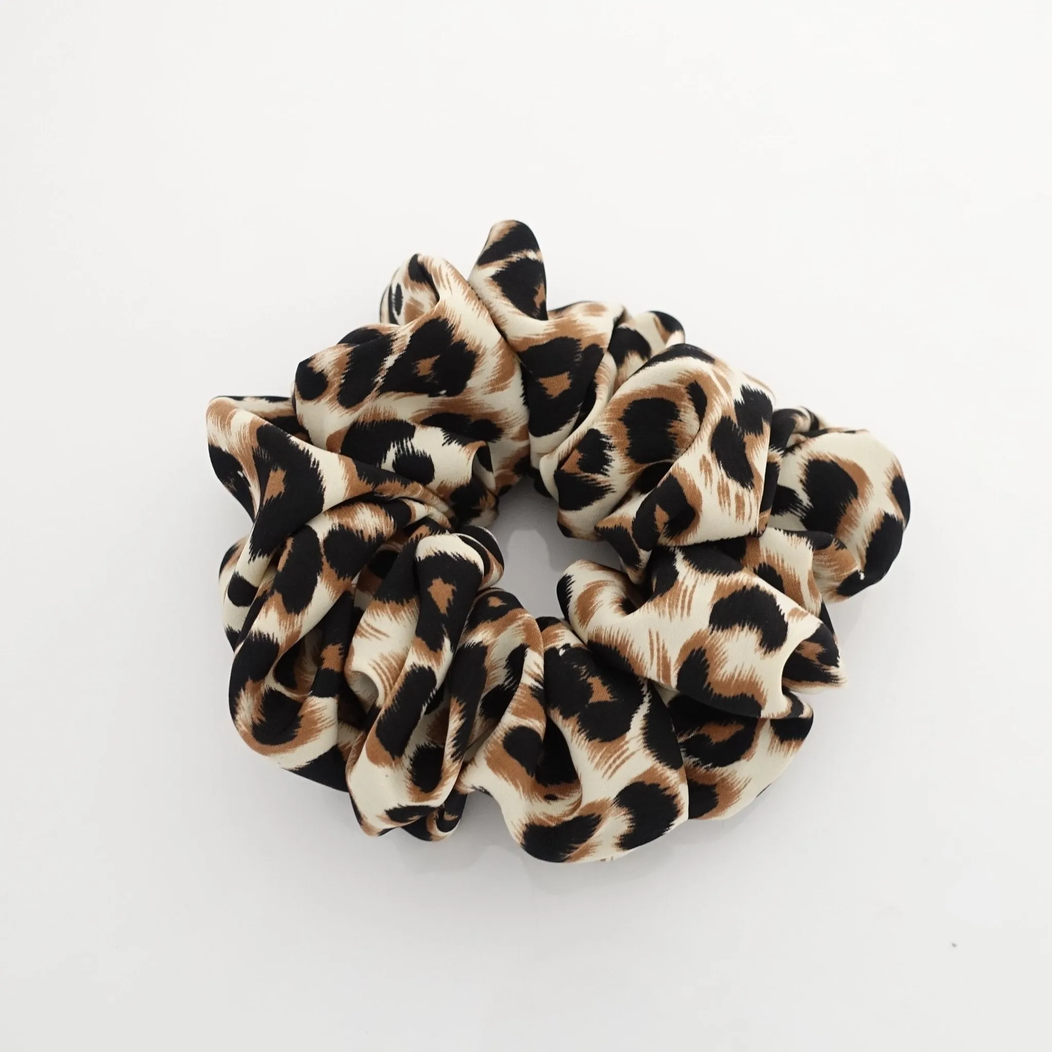 soft leopard print hair scrunchies for women