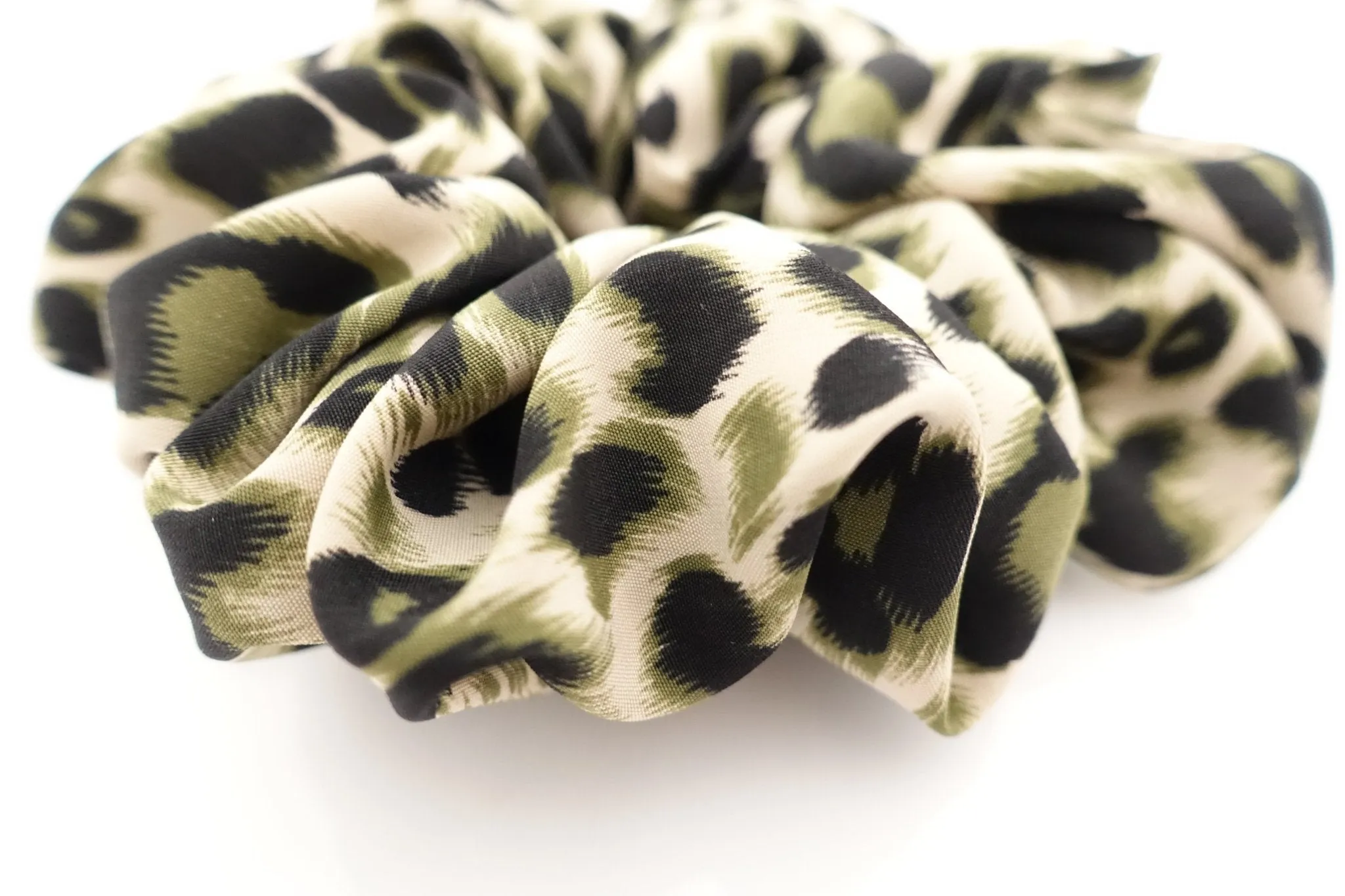 soft leopard print hair scrunchies for women