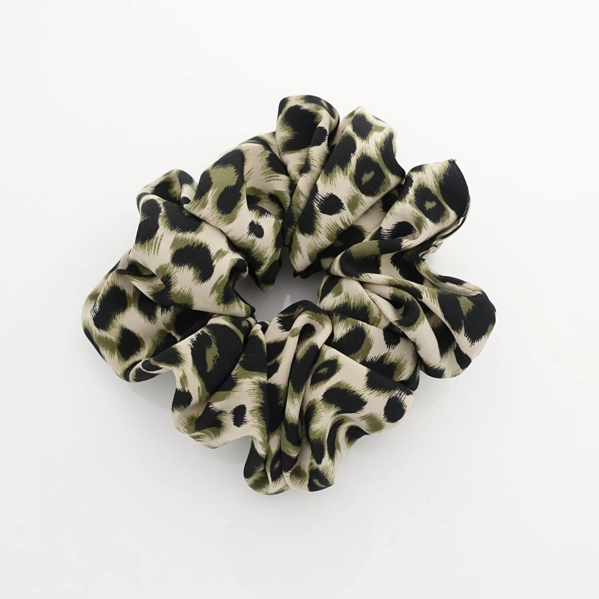 soft leopard print hair scrunchies for women