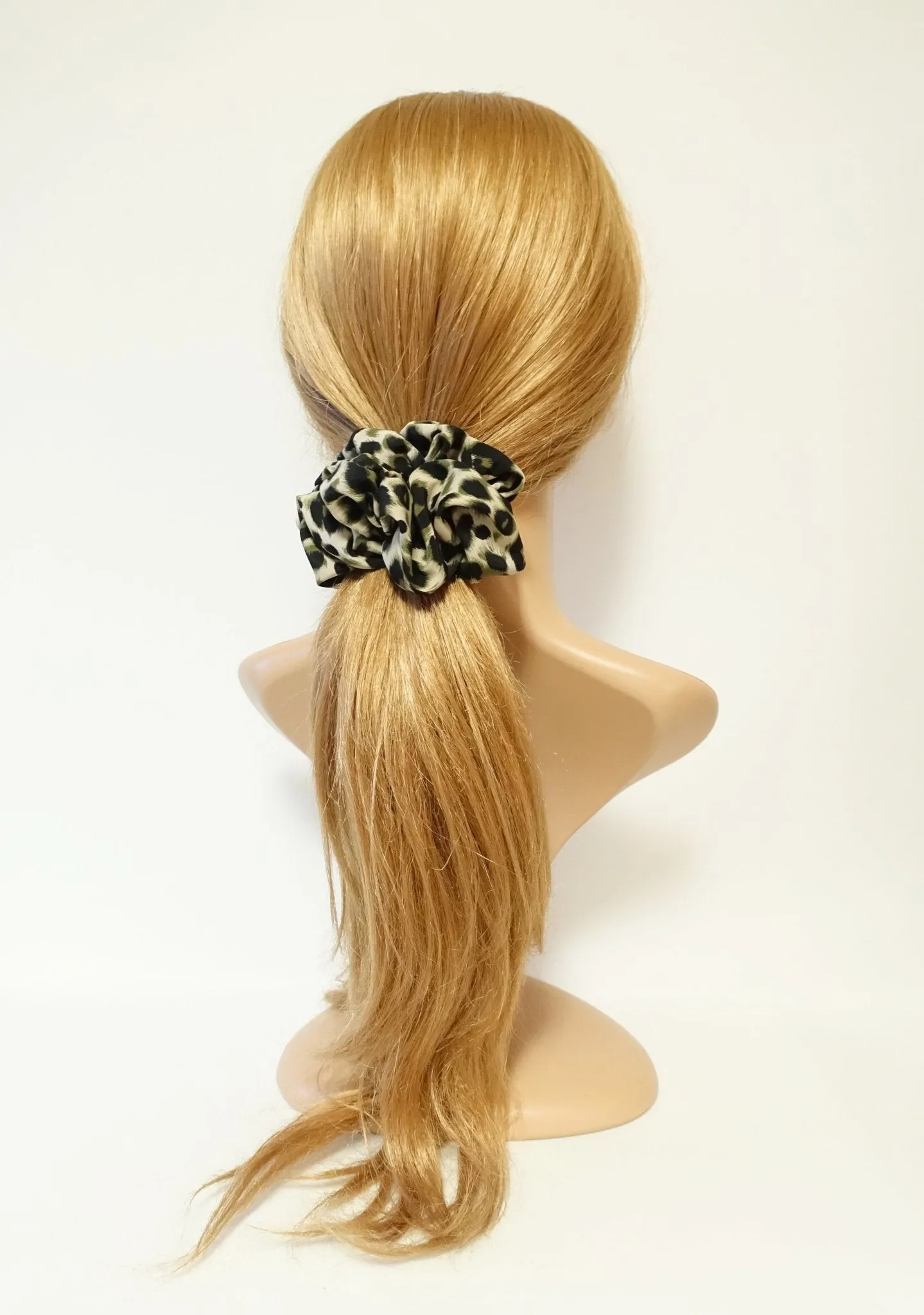 soft leopard print hair scrunchies for women