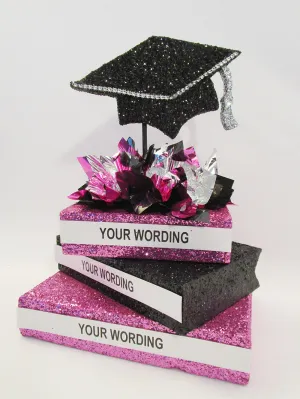 Stack of Books  & Grad Cap Centerpiece