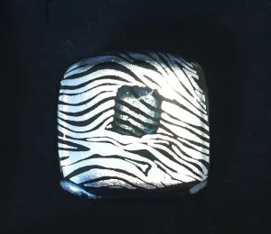 Zebra Striped Glass Brooch